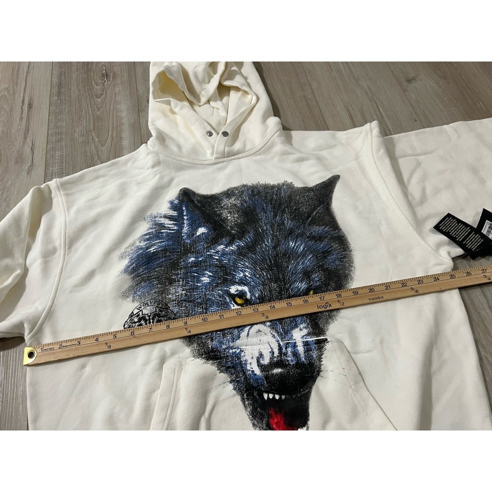 Darc Sport Wolf Club We Are Not The Same Vintage Pierce Hoodie Cream Sz L. - Picture 4 of 8